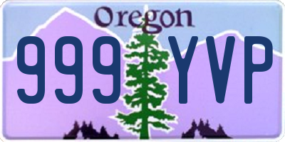 OR license plate 999YVP