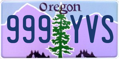 OR license plate 999YVS