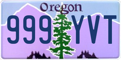 OR license plate 999YVT