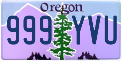 OR license plate 999YVU