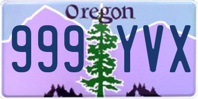 OR license plate 999YVX
