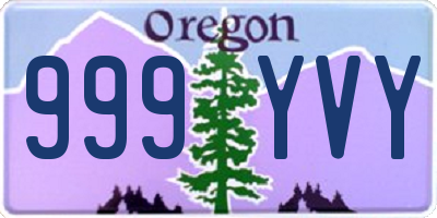 OR license plate 999YVY