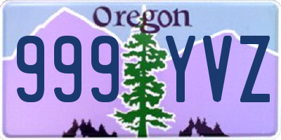 OR license plate 999YVZ