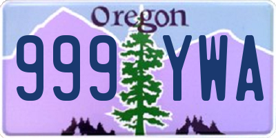 OR license plate 999YWA