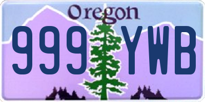 OR license plate 999YWB