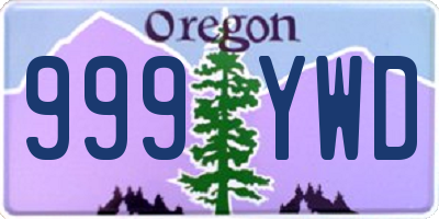 OR license plate 999YWD