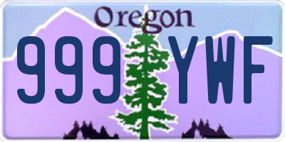 OR license plate 999YWF