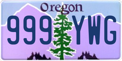 OR license plate 999YWG
