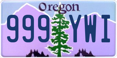 OR license plate 999YWI