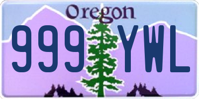 OR license plate 999YWL