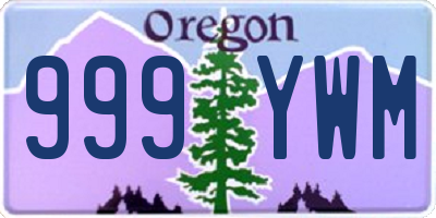 OR license plate 999YWM