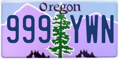 OR license plate 999YWN