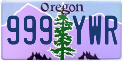 OR license plate 999YWR