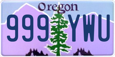 OR license plate 999YWU