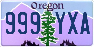 OR license plate 999YXA