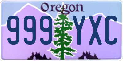 OR license plate 999YXC