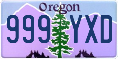 OR license plate 999YXD