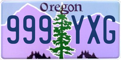OR license plate 999YXG