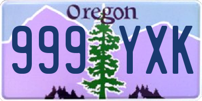 OR license plate 999YXK