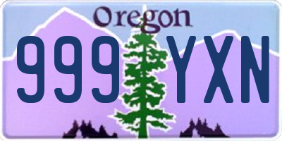 OR license plate 999YXN