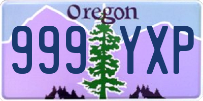 OR license plate 999YXP