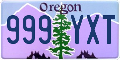 OR license plate 999YXT