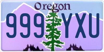 OR license plate 999YXU