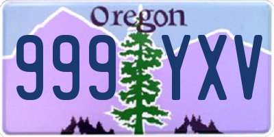 OR license plate 999YXV