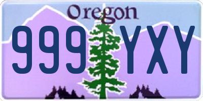 OR license plate 999YXY