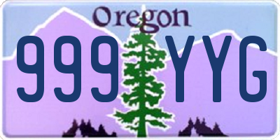 OR license plate 999YYG