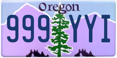 OR license plate 999YYI