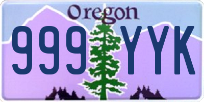 OR license plate 999YYK