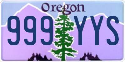 OR license plate 999YYS