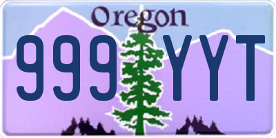 OR license plate 999YYT