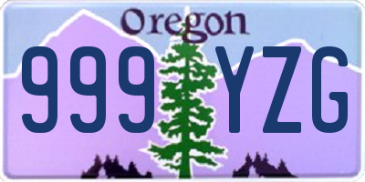 OR license plate 999YZG