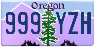 OR license plate 999YZH