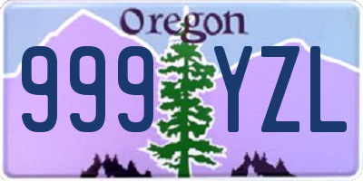 OR license plate 999YZL