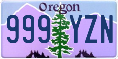 OR license plate 999YZN