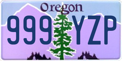 OR license plate 999YZP