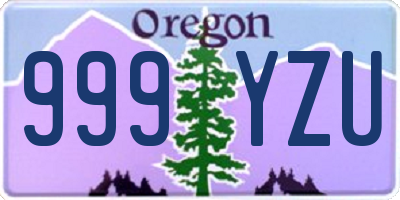 OR license plate 999YZU