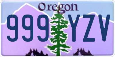 OR license plate 999YZV