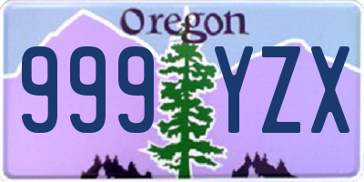 OR license plate 999YZX