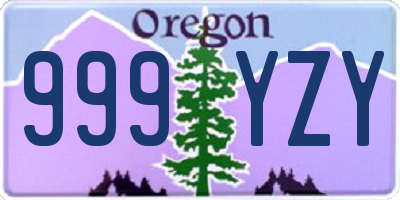 OR license plate 999YZY