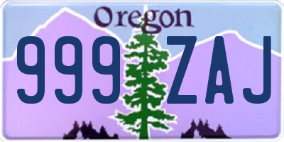 OR license plate 999ZAJ