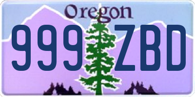 OR license plate 999ZBD