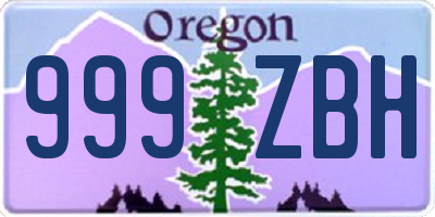 OR license plate 999ZBH