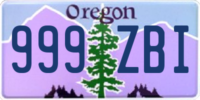 OR license plate 999ZBI