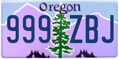 OR license plate 999ZBJ