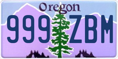 OR license plate 999ZBM