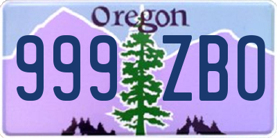 OR license plate 999ZBO